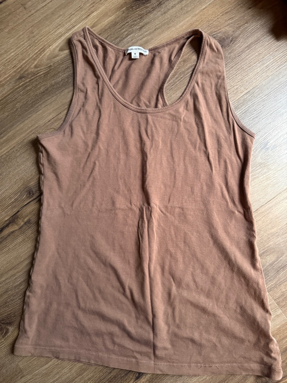 Zenana Outfitters Ribbed Scoop Tank in Rust
